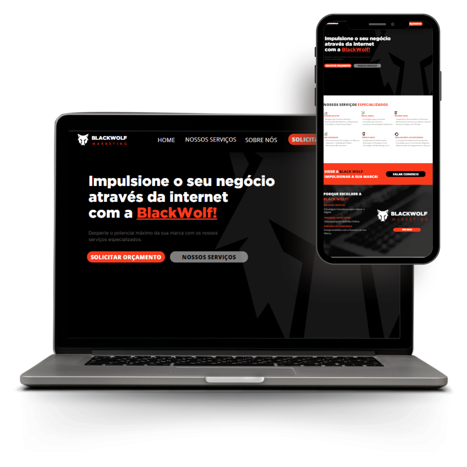 Black wof marketing criação de sites